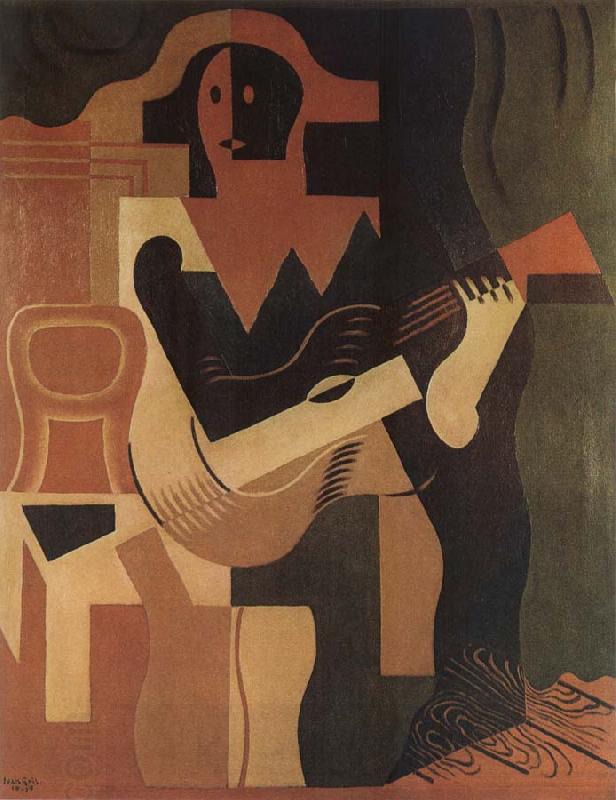 Juan Gris The clown playing Guitar oil painting picture